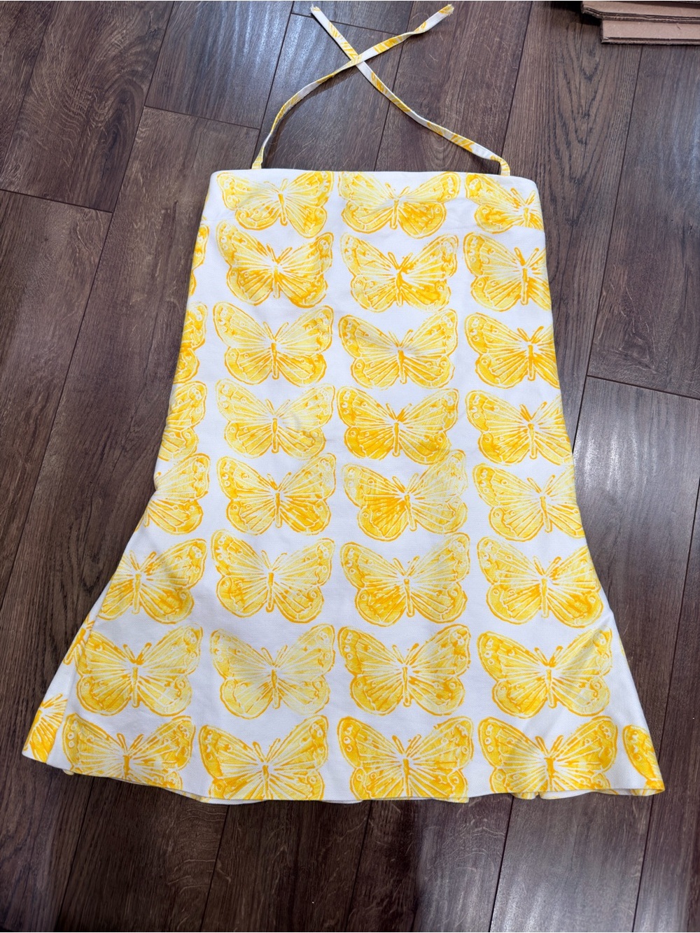 RED Valentino Yellow Butterfly A-Line Skirt